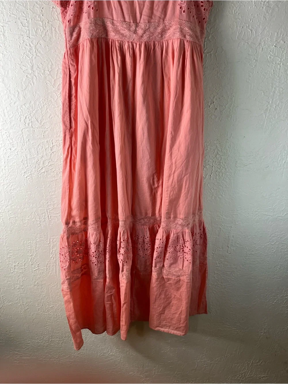 Love Shack Fancy Ayala Dress in Peach Blossom 100% Cotton - Picture 13 of 16